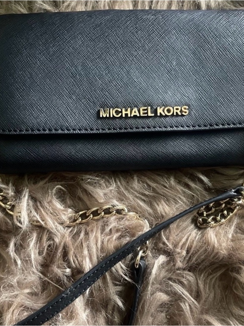 Black Saffiano Leather Crossbody Bag